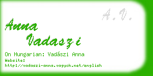 anna vadaszi business card